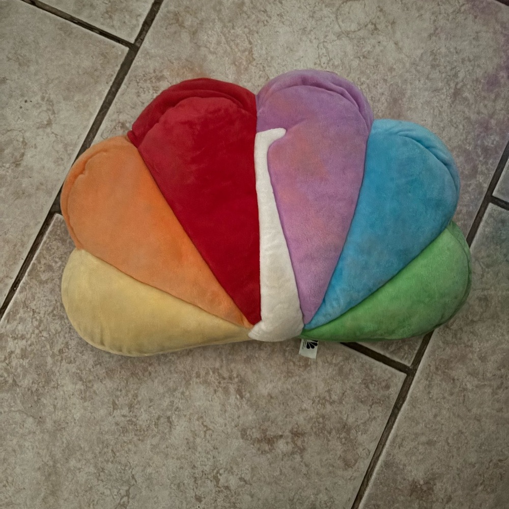 NBC Studios Peacock Lego Rainbow Plush Pillow